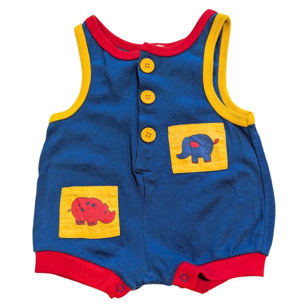 80s Youth Primary Colored Animal Knit One Piece Jumper